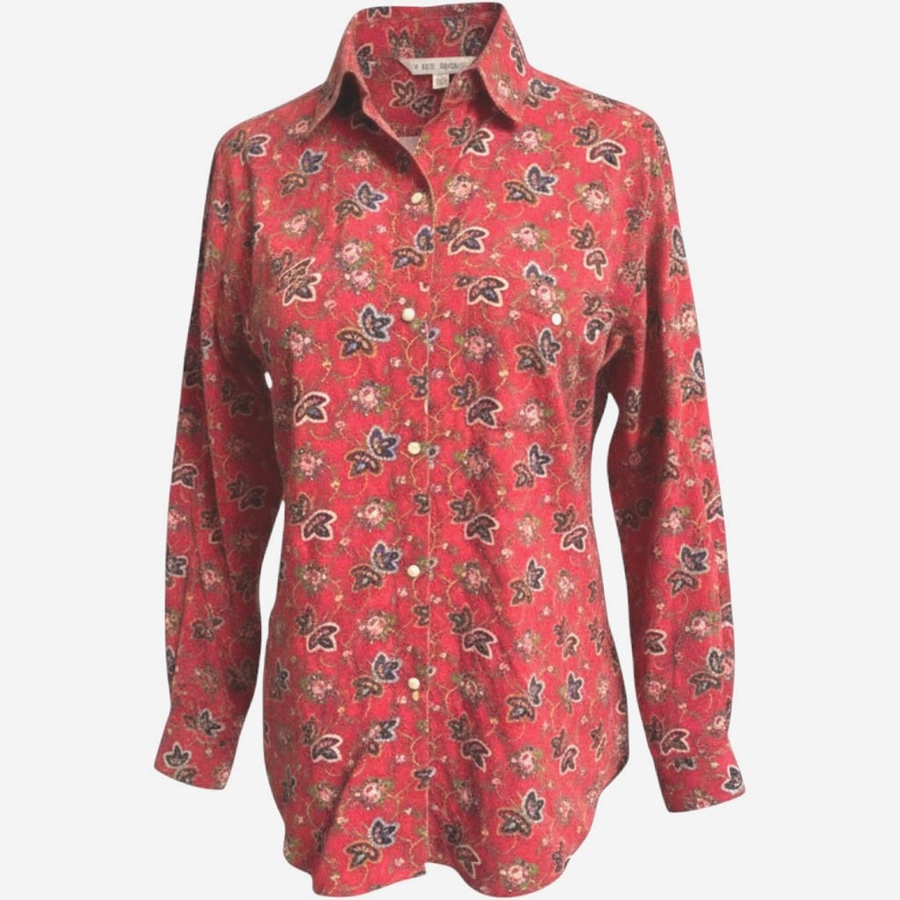 Banana Republic Vintage Floral Pearl Snap Western Shirt Women's Large